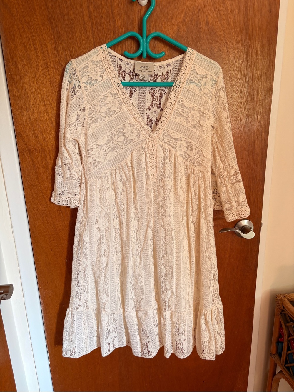 Astrid Cream Lace V-Neck Boho Dress